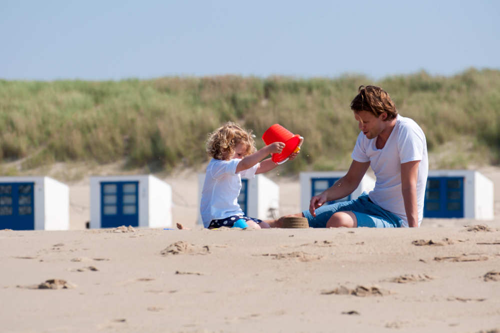 Playing on the beach