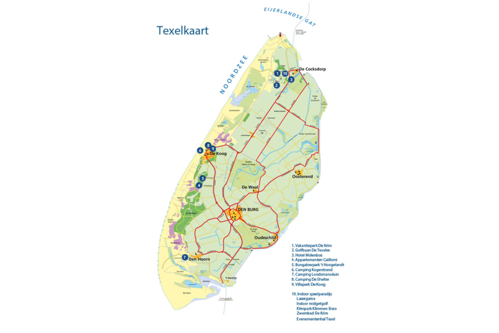 Plattegrond Texel, locatie Californie