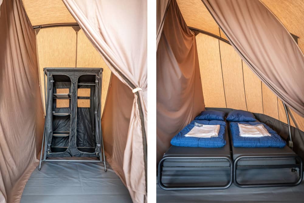 Camping Kogerstrand, ingerichte tent, bedden