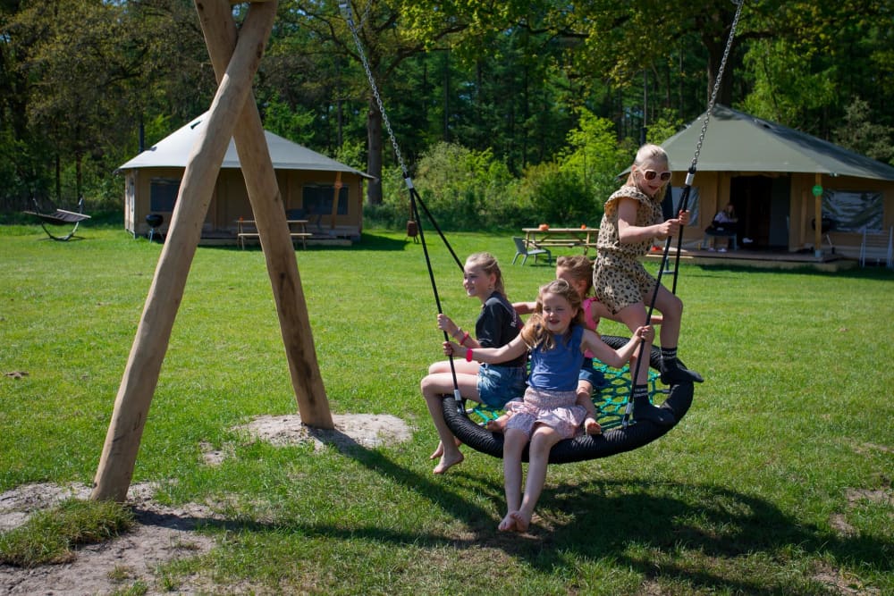 FarmCamps De Bosrand kinderen spelen op speelt