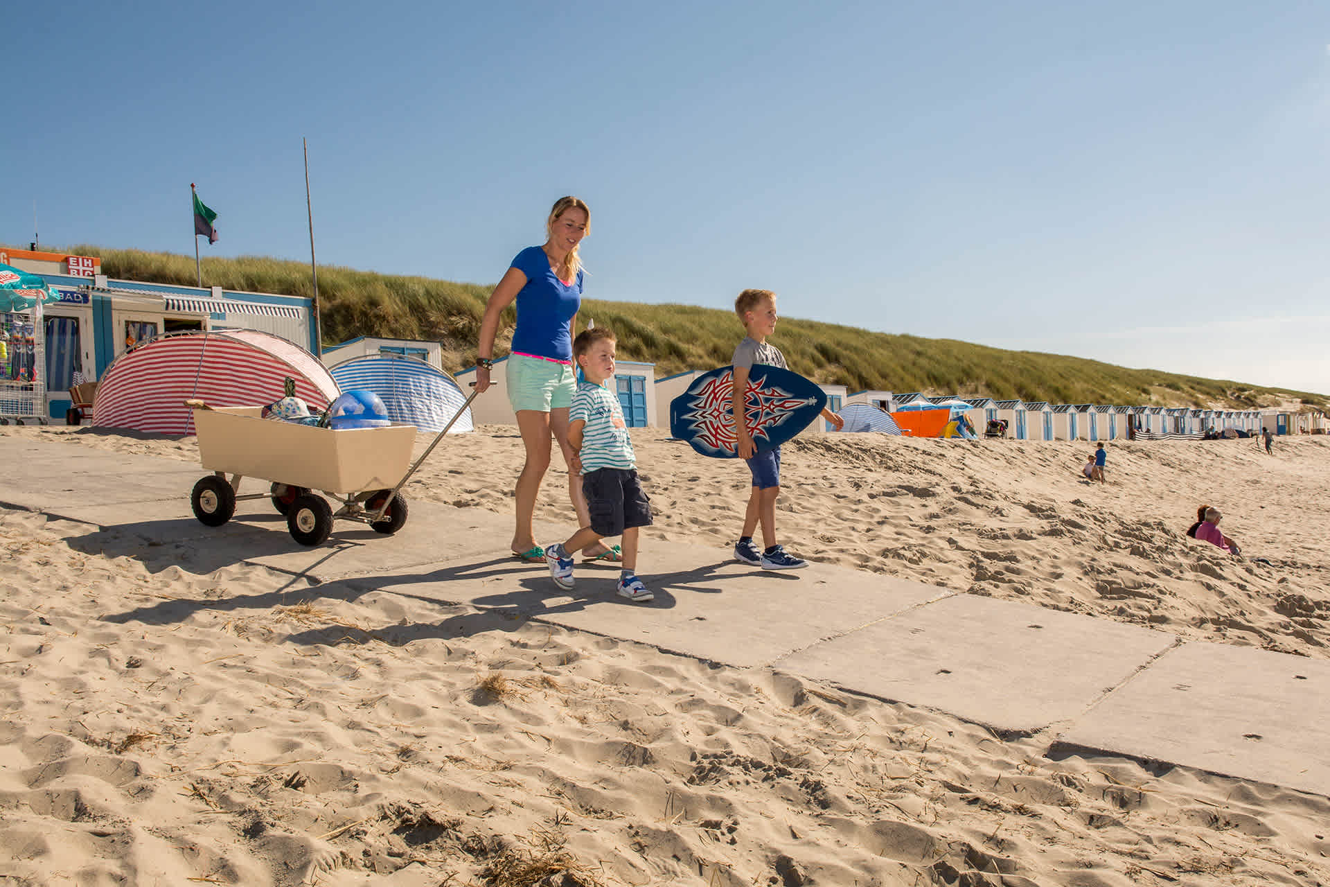 Familie op het strand