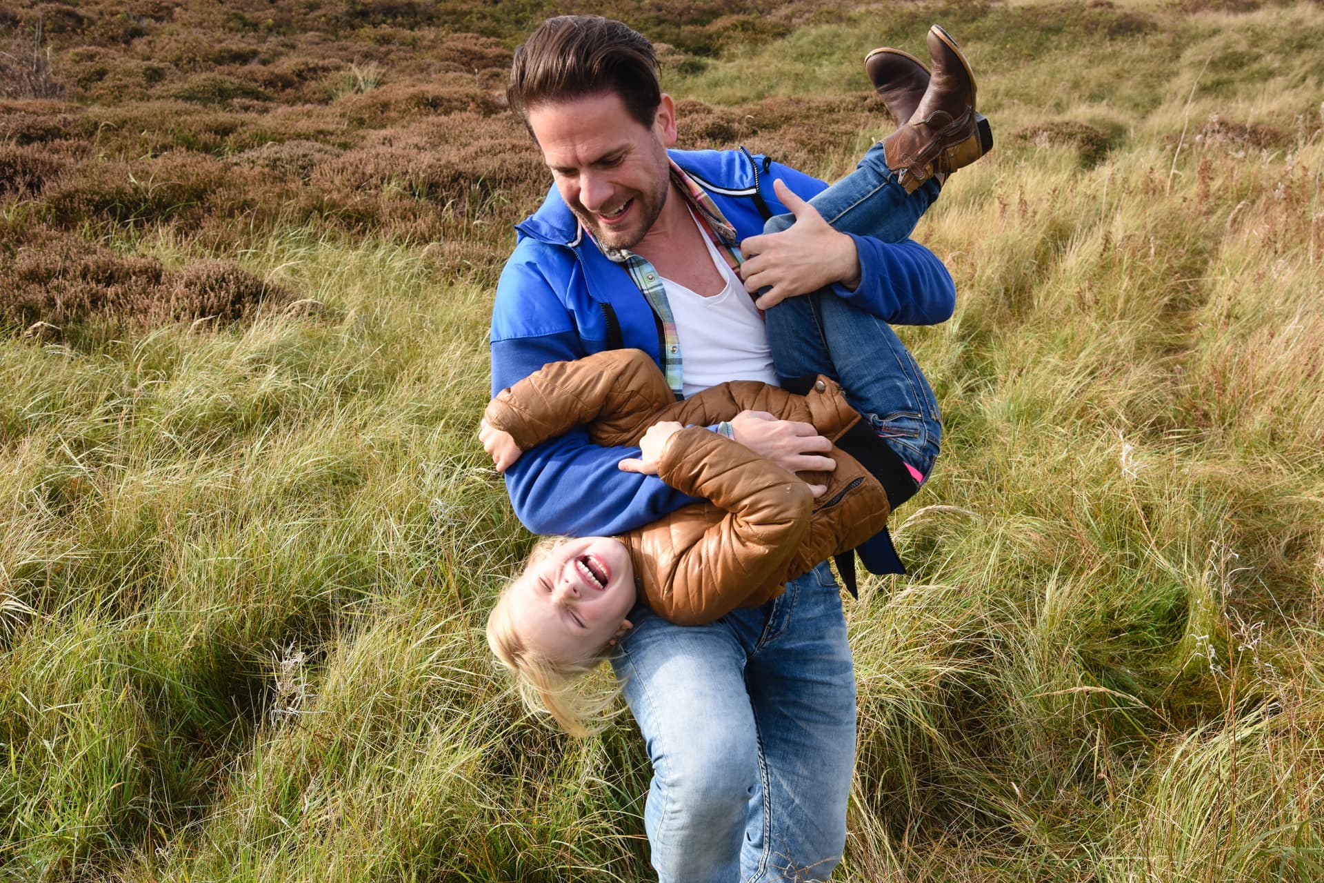 Gezin in de duinen