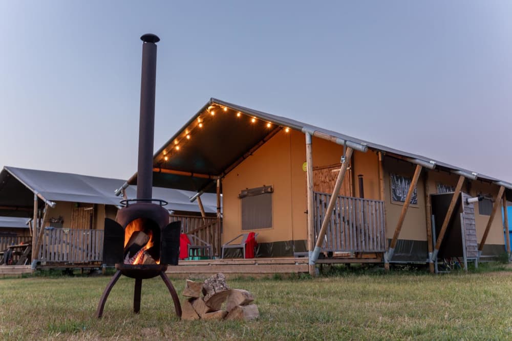 Luxe tenten op het kleinschalige vakantiepark