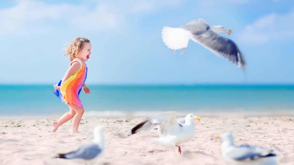 Meisje speelt op het stand in Nederland